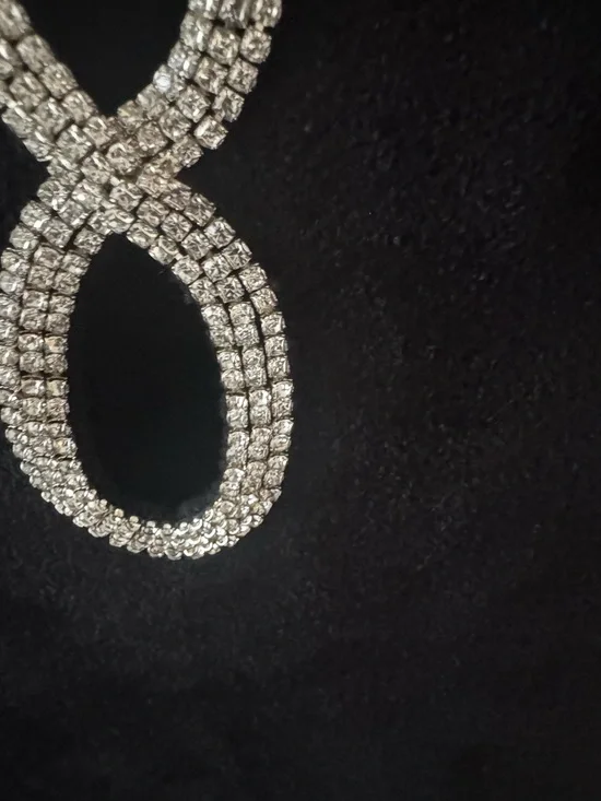 NWT Women's Black Crystal-Embellished Cutout Velvet Mini Dress size 40 stretchy - Picture 6 of 12